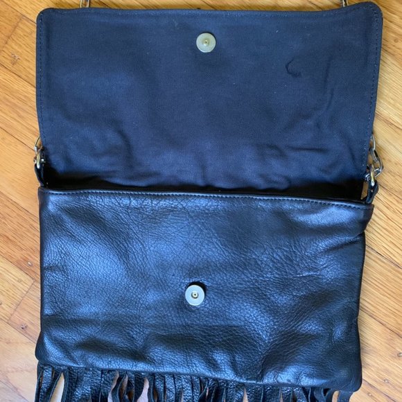 LYNN TALLERICO Black Chic Fringe Crossbody/Shoulder Bag - Picture 2 of 6